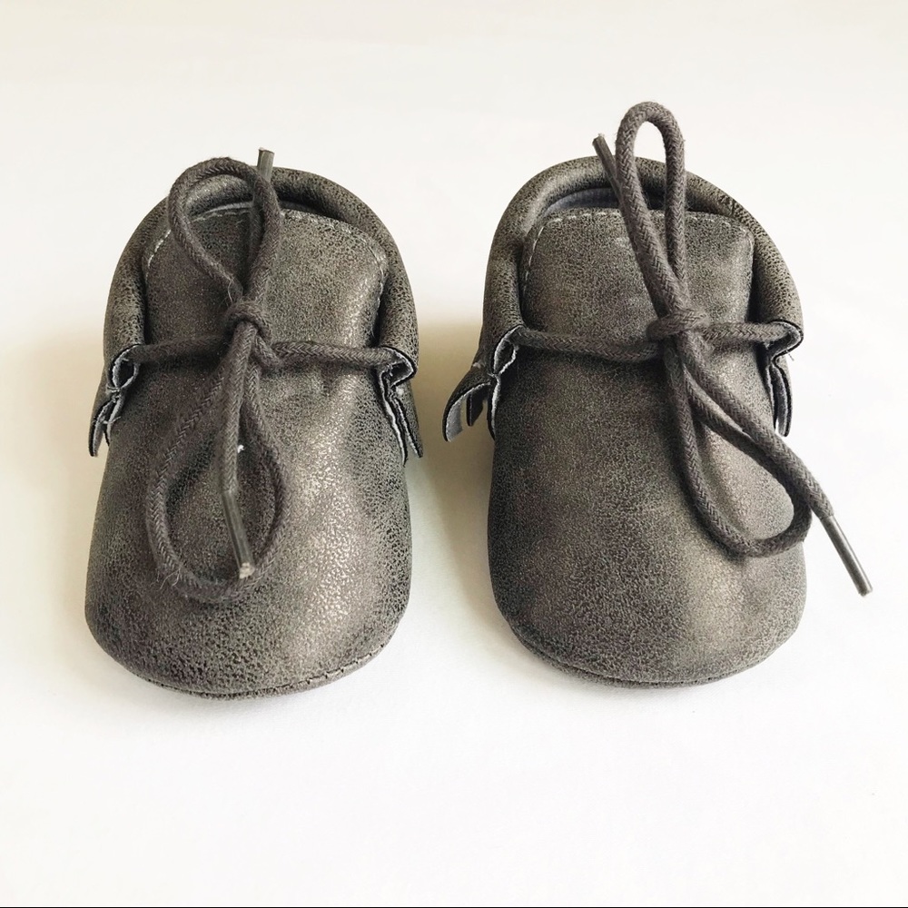 6/$20 Grey Infant Moccasins